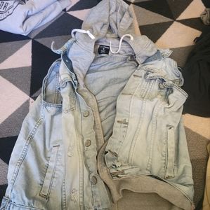 Hooded jean vest